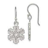 Image of 31mm Sterling Silver Stellux Synthetic Crystal Snowflake Shepherd Hook Earrings