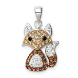 Image of Sterling Silver Tan Preciosa Crystal Fox Pendant
