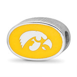 Image of Sterling Silver The University Of Iowa Enameled 1-Sided LogoArt Bead