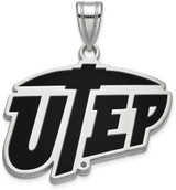 Image of Sterling Silver The University of Texas at El Paso Large Enamel Pendant LogoArt