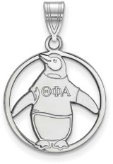 Image of Sterling Silver Theta Phi Alpha Small Circle Pendant by LogoArt (SS041TPA)