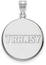 Image of Sterling Silver Transylvania University Large Disc Pendant by LogoArt