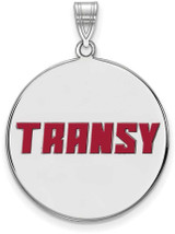 Image of Sterling Silver Transylvania University XL Enamel Disc Pendant by LogoArt