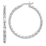 Image of 36mm Sterling Silver Twist 40mm Hoop Earrings