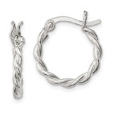 Image of 20mm Sterling Silver Twisted Hoop Earrings QE3784