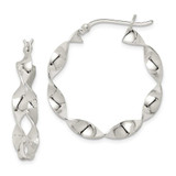 Image of 31mm Sterling Silver Twisted Hoop Earrings QE8230