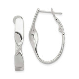 Image of 30mm Sterling Silver Twisted Oval Omega-Back Earrings