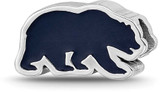 Image of Sterling Silver U of California Berkeley Golden Bear Enamel Logo Bead by LogoArt
