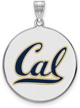 Image of Sterling Silver U of California Berkeley XL Enamel Disc Pendant LogoArt SS049UCB