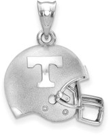 Image of Sterling Silver U of Tennessee 3D Football Helmet w/ Logo Pendant by LogoArt
