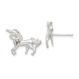 Image of 11mm Sterling Silver Unicorn Mini Stud Earrings