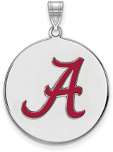 Image of Sterling Silver University of Alabama XL Enamel Disc Pendant by LogoArt