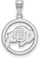 Image of Sterling Silver University of Colorado Small Pendant in Circle by LogoArt
