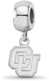 Image of Sterling Silver University of Colorado XSmall Dangle Bead Charm LogoArt SS034UCO