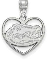 Image of Sterling Silver University of Florida Pendant in Heart by LogoArt