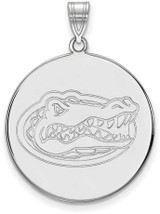Image of Sterling Silver University of Florida XL Disc Pendant by LogoArt (SS077UFL)