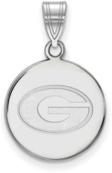 Image of Sterling Silver University of Georgia Medium Disc Pendant by LogoArt