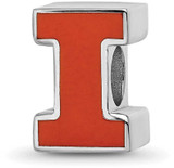 Image of Sterling Silver University of Illinois Block I Enamel Logo Bead by LogoArt