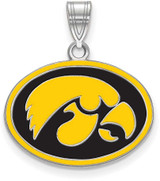 Image of Sterling Silver University of Iowa Medium Enamel Pendant by LogoArt
