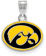 Image of Sterling Silver University of Iowa Small Enamel Pendant by LogoArt