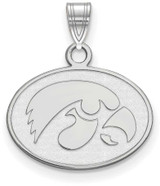 Image of Sterling Silver University of Iowa Small Pendant by LogoArt (SS044UIA)