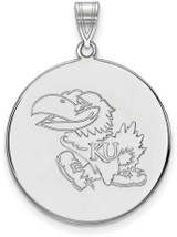 Image of Sterling Silver University of Kansas XL Disc Pendant by LogoArt