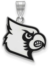 Image of Sterling Silver University of Louisville Large Enamel Pendant by LogoArt SS058UL