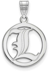 Image of Sterling Silver University of Louisville Small Pendant in Circle by LogoArt