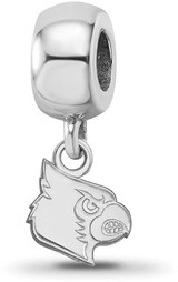 Image of Sterling Silver University of Louisville XSmall Dangle Bead Charm LogoArt SS05