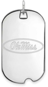 Image of Sterling Silver University of Mississippi Large Dog Tag by LogoArt
