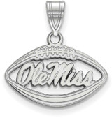Image of Sterling Silver University of Mississippi Pendant in Football by LogoArt