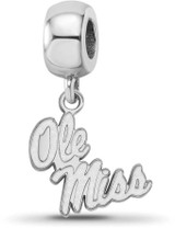 Image of Sterling Silver University of Mississippi Small Dangle Bead by LogoArt SS059UMS