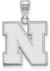 Image of Sterling Silver University of Nebraska Medium Pendant by LogoArt (SS067UNE)