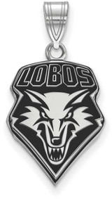 Image of Sterling Silver University of New Mexico Large Enamel Pendant by LogoArt