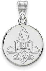 Image of Sterling Silver University of New Orleans Medium Disc Pendant by LogoArt