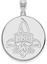 Image of Sterling Silver University of New Orleans XL Disc Pendant by LogoArt (SS019UNO)