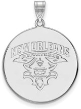 Image of Sterling Silver University of New Orleans XL Disc Pendant by LogoArt (SS022UNO)
