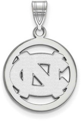 Image of Sterling Silver University of North Carolina Small Pendant in Circle by LogoArt