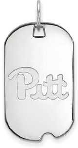 Image of Sterling Silver University of Pittsburgh Small Dog Tag by LogoArt