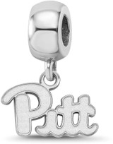 Image of Sterling Silver University of Pittsburgh XSmall Dangle Bead Charm LogoArt SS029