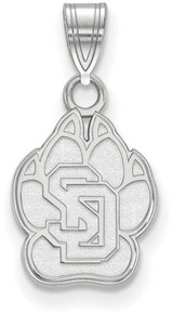 Image of Sterling Silver University of South Dakota Small Pendant by LogoArt (SS001USD)