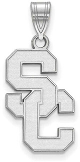 Image of Sterling Silver University of Southern California Large Pendant LogoArt SS004USC
