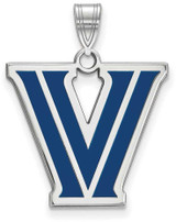 Image of Sterling Silver Villanova University Large Enamel Pendant by LogoArt (SS018VIL)