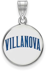 Image of Sterling Silver Villanova University Medium Enamel Disc Pendant LogoArt SS043VIL