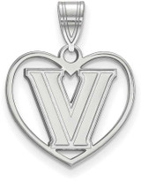 Image of Sterling Silver Villanova University Pendant in Heart by LogoArt
