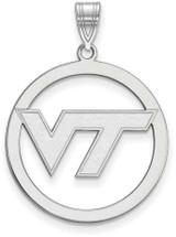 Image of Sterling Silver Virginia Tech L Pendant in Circle by LogoArt