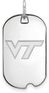 Image of Sterling Silver Virginia Tech Small Dog Tag by LogoArt