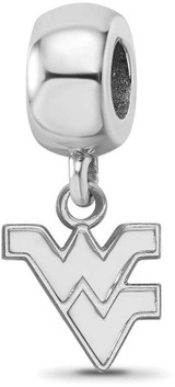 Image of Sterling Silver West Virginia University XSmall Dangle Bead Charm LogoArt SS035