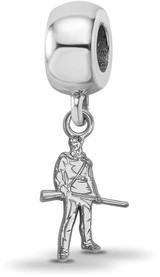 Image of Sterling Silver West Virginia University XSmall Dangle Bead Charm LogoArt SS059