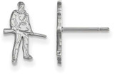 Image of Sterling Silver West Virginia University X-Small Post Earrings LogoArt SS055WVU
